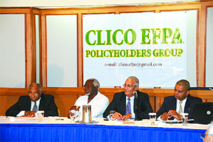 Some members of the CLICO EFPA group including (l-r) William Aguiton, Selwyn Ryan, Norris Gomez and Peter Permell